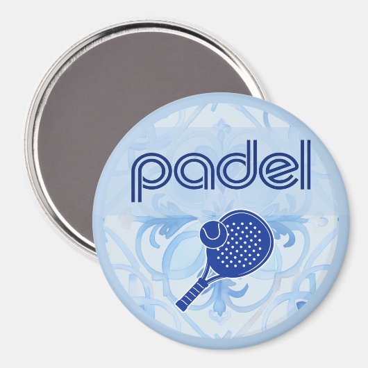 Padel Magnet – Spanish Tile Vibes in Blue (Voorkant / Achterkant)