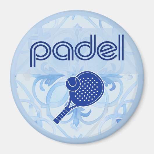 Padel Magnet – Spanish Tile Vibes in Blue (Voorkant)