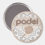 Padel Magnet – Spanish Tile Vibes Taupe Browns (Voorkant / Achterkant)