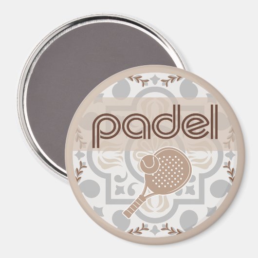Padel Magnet – Spanish Tile Vibes Taupe Browns (Voorkant / Achterkant)