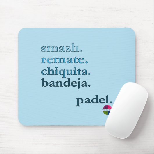 Padel Mouse Pad - Word Vibe Sky Blue Muismat (Met muis)