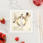 PADEL NAPKIN: NEW YEAR’S PADEL DIVA – CREAM & GOLD SERVET (Insitu)