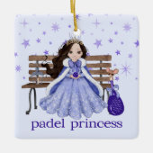 PADEL ORNAMENT – ADORABLE PADEL PRINCESS in BLUE (Voorkant)