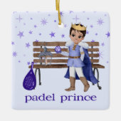 PADEL ORNAMENT – CHARMING PADEL PRINCE in BLUE (Voorkant)