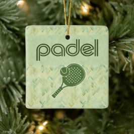 Padel Ornament-Spaanse tegelvibes in Matcha Groen Keramisch Ornament