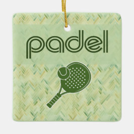 Padel Ornament-Spaanse tegelvibes in Matcha Groen Keramisch Ornament