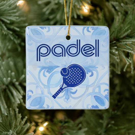 Padel Ornament – Spanish Tile Vibes in Blue (Boom)