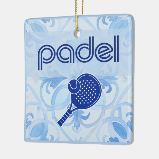 Padel Ornament – Spanish Tile Vibes in Blue (Links)