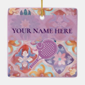 Padel Ornament – Spanish Tile Vibes in Purple (Achterkant)