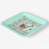 Padel Paper Plate – Padel Retro Christmas Papieren Bordje (Gebogen)