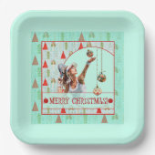 Padel Paper Plate – Padel Retro Christmas Papieren Bordje (Voorkant)