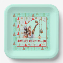 Padel Paper Plate – Padel Retro Christmas Papieren Bordje