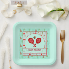 Padel Paper Plate – Padel Retro Christmas Papieren Bordje