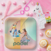 Padel Paper Plate – The Vibrant Padel Style Papieren Bordje (Feest)