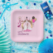 PADEL PLATE: CELEBRATION PADEL DIVA BRIGHT PINK PAPIEREN BORDJE (Feest)