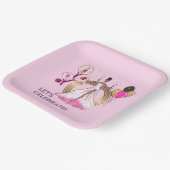 PADEL PLATE: CELEBRATION PADEL DIVA BRIGHT PINK PAPIEREN BORDJE (Gebogen)