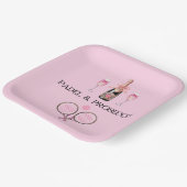 PADEL PLATE: PADEL & PROSECCO CLASSIC PINK/BLACK PAPIEREN BORDJE (Gebogen)
