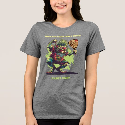 🧌Padel Racket Rager Tri-Blend Shirt (Voorkant)