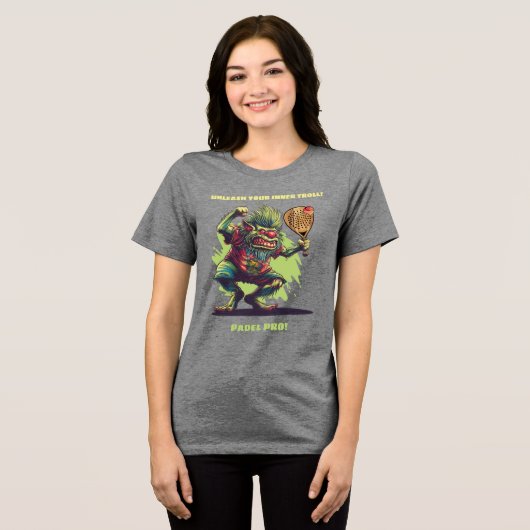 🧌Padel Racket Rager Tri-Blend Shirt (Voorkant volledig)