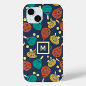Padel Rackets Patroon met Initiaal Case-Mate iPhone Case (Achterkant)