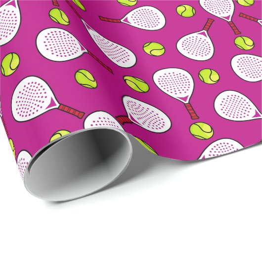 🎾Padel Rally Wrap hot pink Cadeaupapier (Rol Hoek)