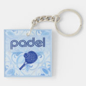 Padel-sleutelhanger – Spaanse tegelvibes in blauw Sleutelhanger (Achterkant)