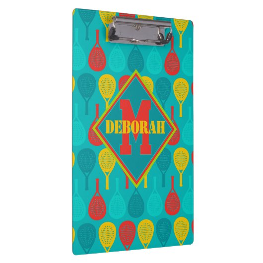 Padel Smash Notities met monogram Klembord (Rechts)