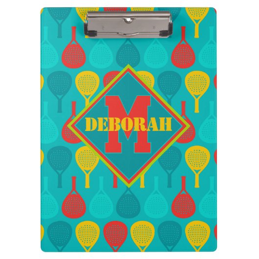 Padel Smash Notities met monogram Klembord (Voorkant)