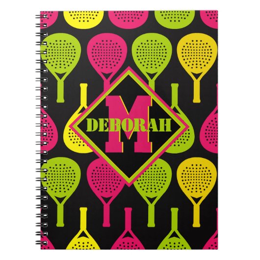 Padel Smash Notities met monogram Notitieboek (Voorkant)
