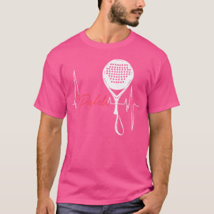 Padel speler hartslag voor Padel tennis fan coach T-shirt