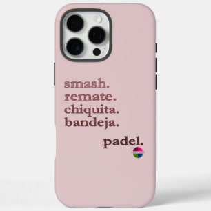 Padel telefoonhoesje-Personaliseer Woord Vibe Stof iPhone 16 Pro Max Hoesje