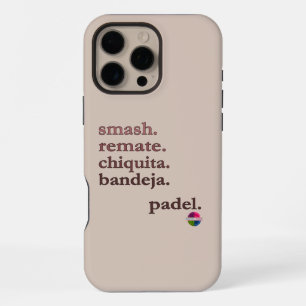 Padel telefoonhoesje-Personaliseer Woord Vibe Taup iPhone 16 Pro Max Hoesje