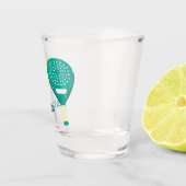 Padel Tennis Racket en Ballen Gepersonaliseerd Shot Glas (Rechts)
