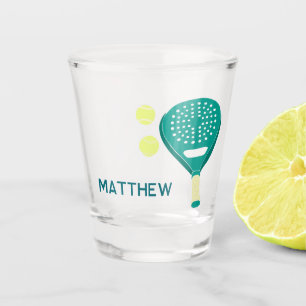 Padel Tennis Racket en Ballen Gepersonaliseerd Shot Glas