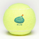 Padel Tennis Racket Monogrammed Tennisballen (Voorkant)
