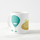 Padel Tennis Rackets en Ballen Gepersonaliseerd Koffiemok (Voorkant links)