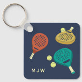 Padel Tennis Rackets en Ballen Monogram Sleutelhanger (Voorkant)