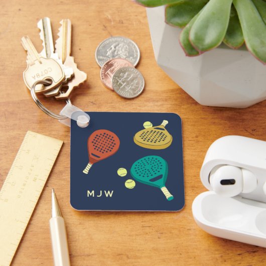 Padel Tennis Rackets en Ballen Monogram Sleutelhanger (Bureau)