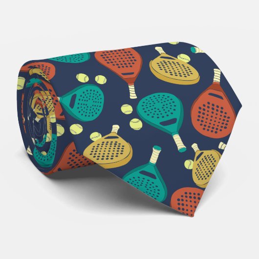 Padel Tennis Rackets en Ballen Patterned Stropdas (Opgerold)