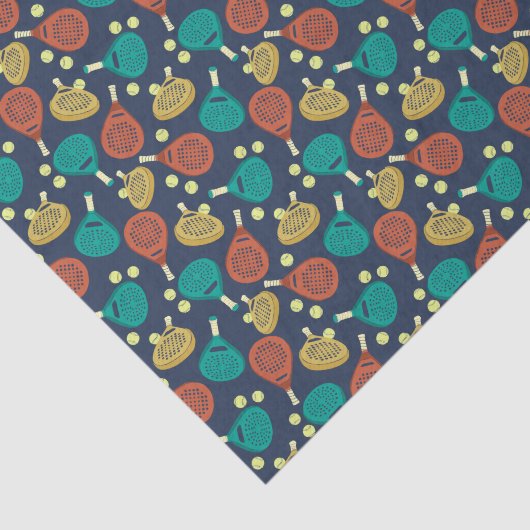 Padel Tennis Rackets en Ballen Patterned Tissuepapier (Detail)