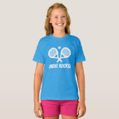 Padel Tennis Rocks blauw meisje t shirt voor spele (Voorkant volledig)