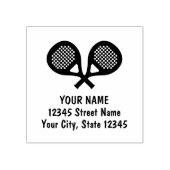 Padel tennis sport logo aangepaste terugkeer adres rubberstempel (Afrduk)