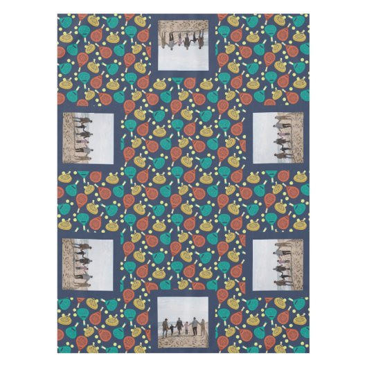 Padel Tennis thema aangepaste foto Tafelkleed (Voorkant)