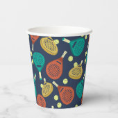 Padel Tennis Thema Custom Party Papieren Bekers (Achterkant)