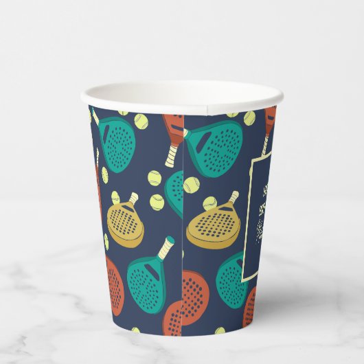 Padel Tennis Thema Custom Party Papieren Bekers (Rechts)