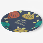 Padel Tennis Thema Custom Party Papieren Bordje (Gekanteld)