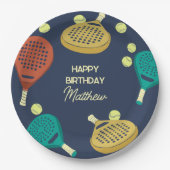 Padel Tennis Thema Custom Party Papieren Bordje (Voorkant)