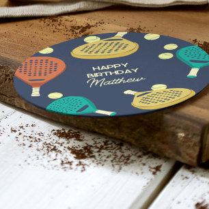 Padel Tennis Thema Custom Party Ronde Kartonnen Onderzetter