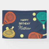 Padel Tennis Thema Custom Party Spandoek (Horizontaal)