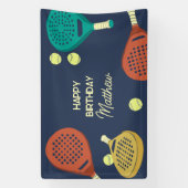 Padel Tennis Thema Custom Party Spandoek (Verticaal)